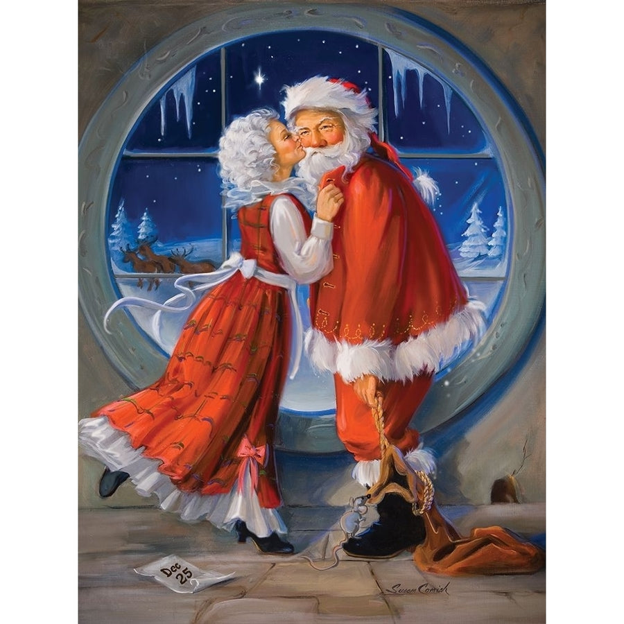 Mrs. Claus Kiss Poster Print by Susan Comish Image 1