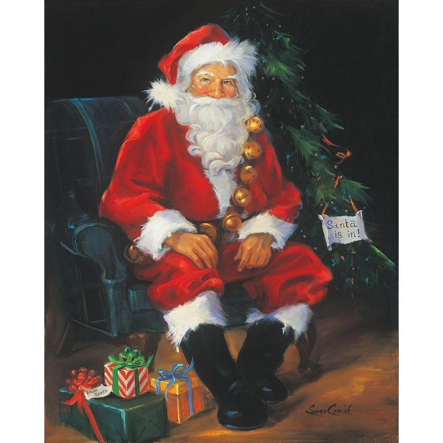 Santa Is In Poster Print by Susan Comish Image 1