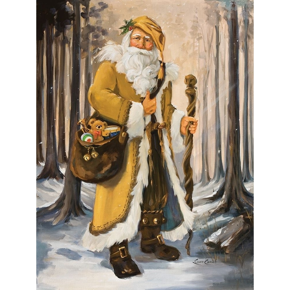 Golden Santa Poster Print by Susan Comish Image 1