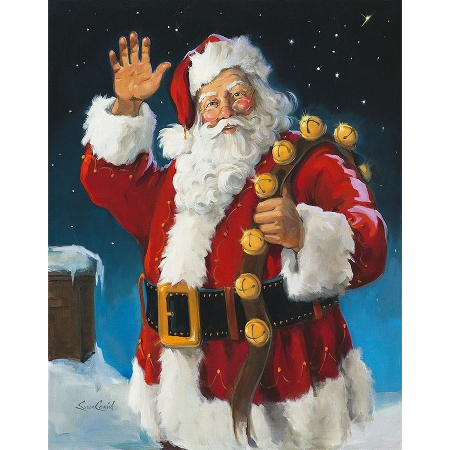 Santa On The Roof Poster Print by Susan Comish Image 1