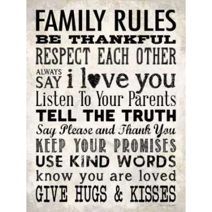 Family Rules - Cream Poster Print by Stephanie Marrott Image 1