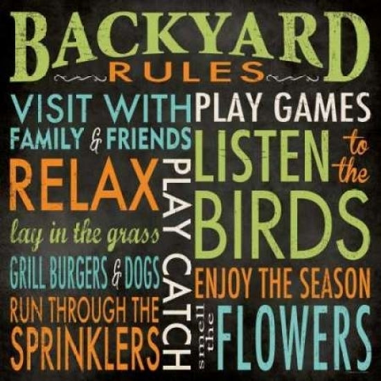 Backyard Rules Poster Print by Stephanie Marrott Image 1