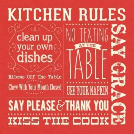 Kitchen Rules - Red Square Poster Print by Stephanie Marrott Image 2