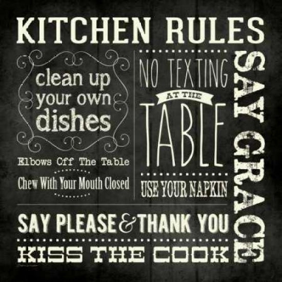 Kitchen Rules - Black Square Poster Print by Stephanie Marrott Image 2