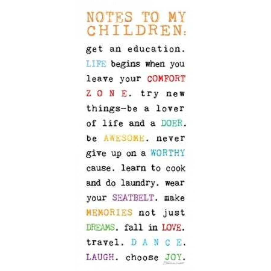 Notes to Children V Poster Print by Stephanie Marrott Image 1