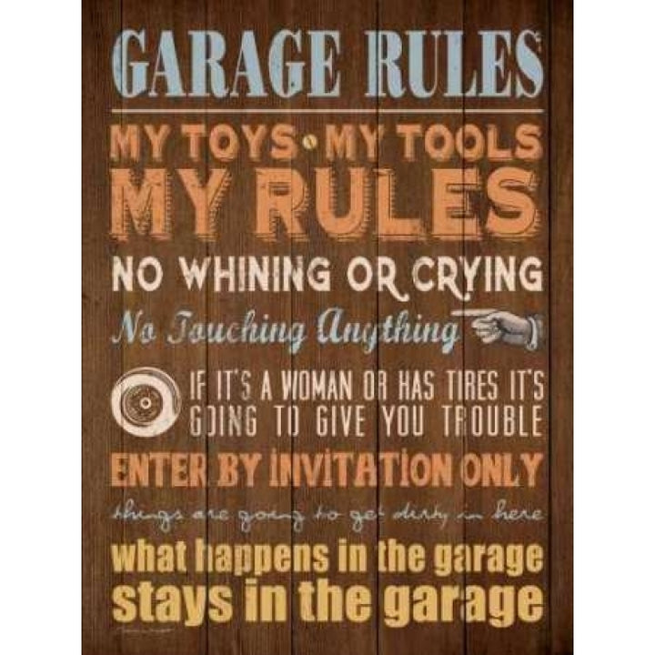 Garage Rules Poster Print by Stephanie Marrott Image 1