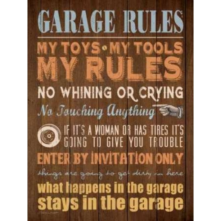 Garage Rules Poster Print by Stephanie Marrott Image 2