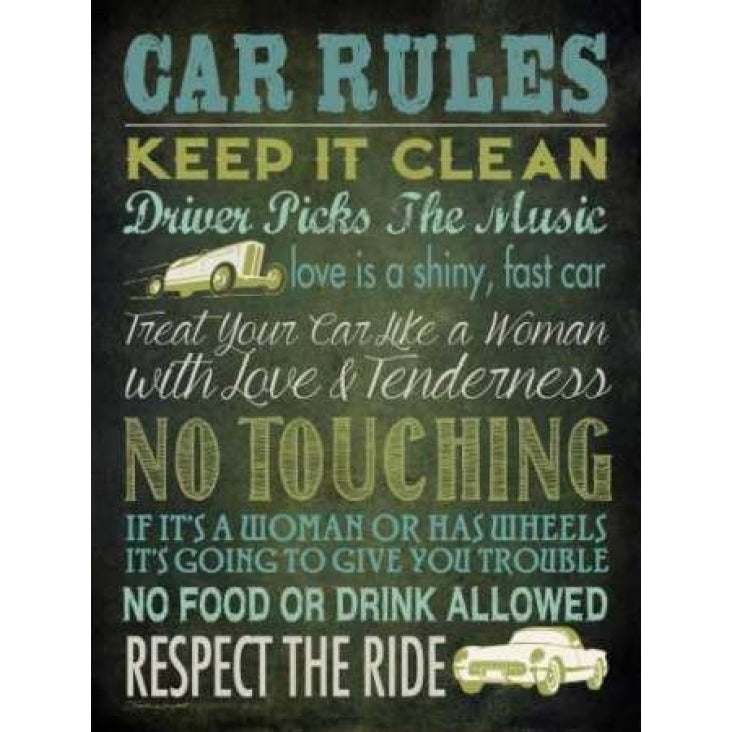 Car Rules Poster Print by Stephanie Marrott Image 1