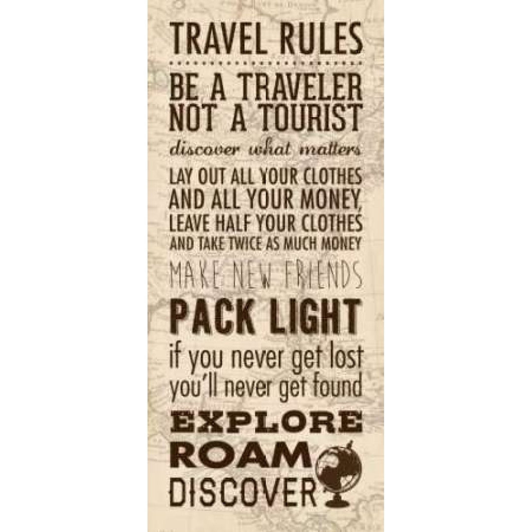 Travel Rules Poster Print by Stephanie Marrott Image 1