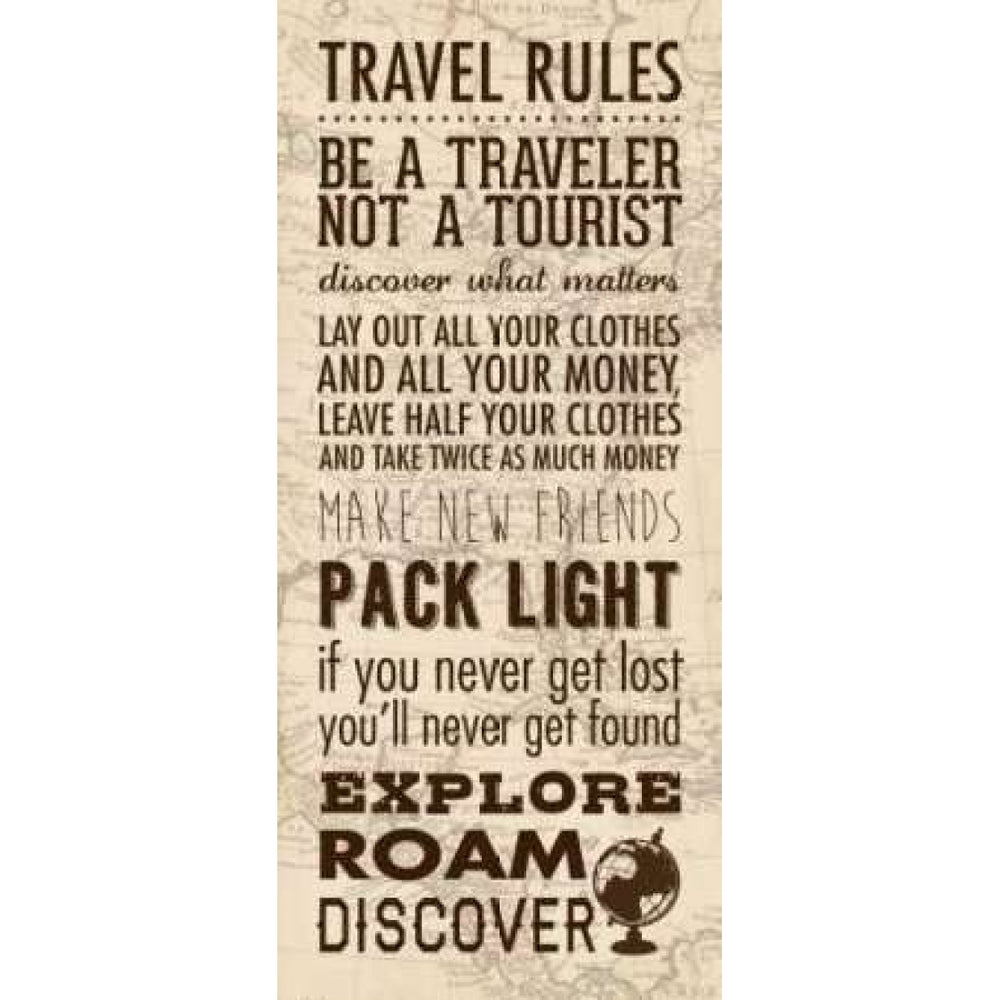 Travel Rules Poster Print by Stephanie Marrott Image 2