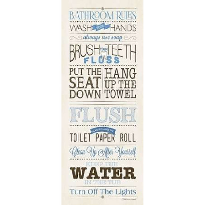 Bathroom Rules Poster Print by Stephanie Marrott Image 2