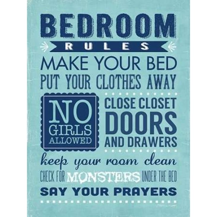 Bedroom Rules Poster Print by Stephanie Marrott Image 1