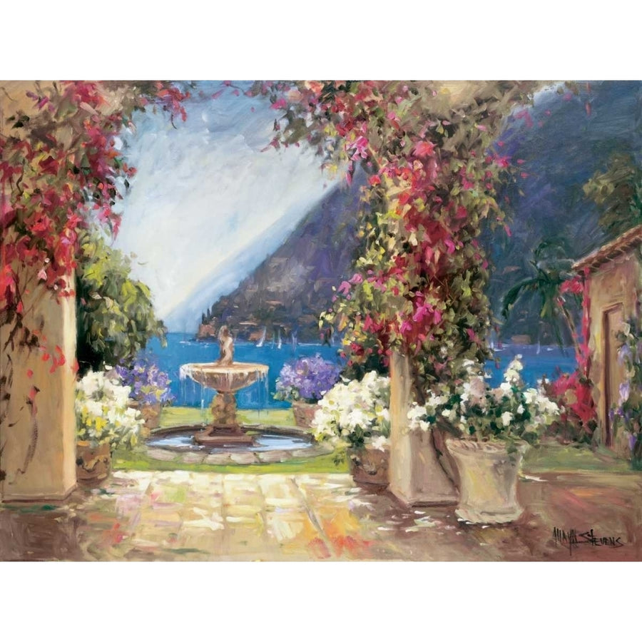 Seaside Fountain Poster Print by Allayn Stevens Image 1