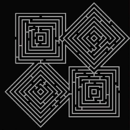 QUAD LABYRINTH ON BLACK Poster Print by Taylor Greene Image 1