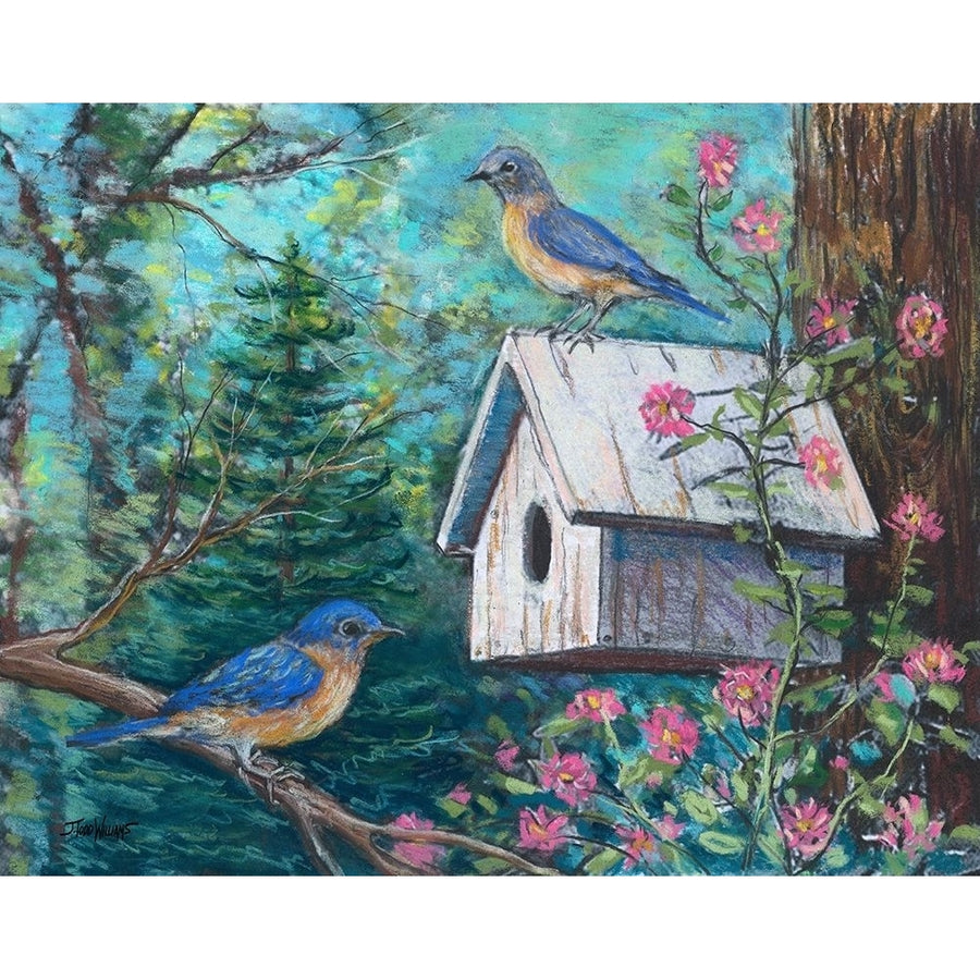 Blue Birds and House Poster Print by Todd Williams Image 1