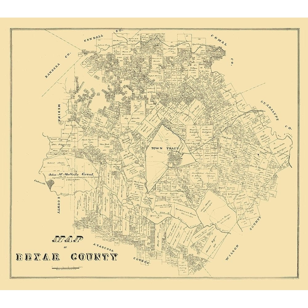 Bexar County Texas - 1879 Poster Print by Unknown Unknown TXBE0015 Image 1