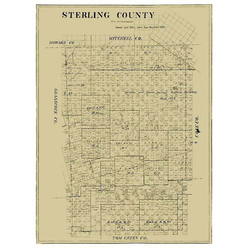 Sterling County Texas -1891 Poster Print by Unknown Unknown TXST0005 Image 1