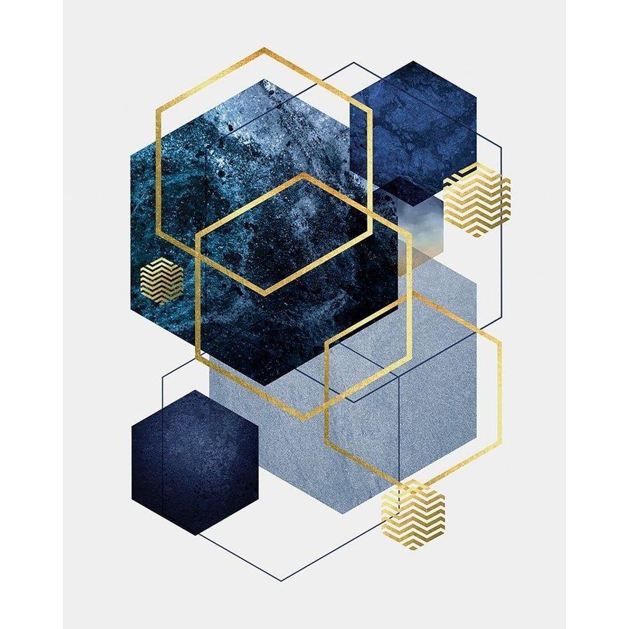 Navy Gold Geo 2 Poster Print by Urban Epiphany Urban Epiphany Image 1