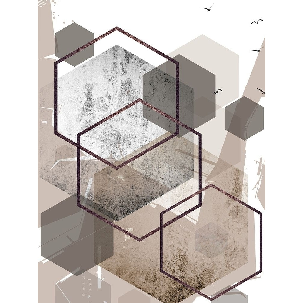 Abstract Hexagons Beige Poster Print by Urban Epiphany Urban Epiphany Image 1