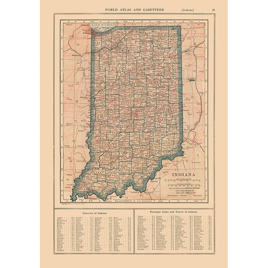 Indiana - Reynold 1921 Poster Print by Reynold Reynold USIN0016 Image 1