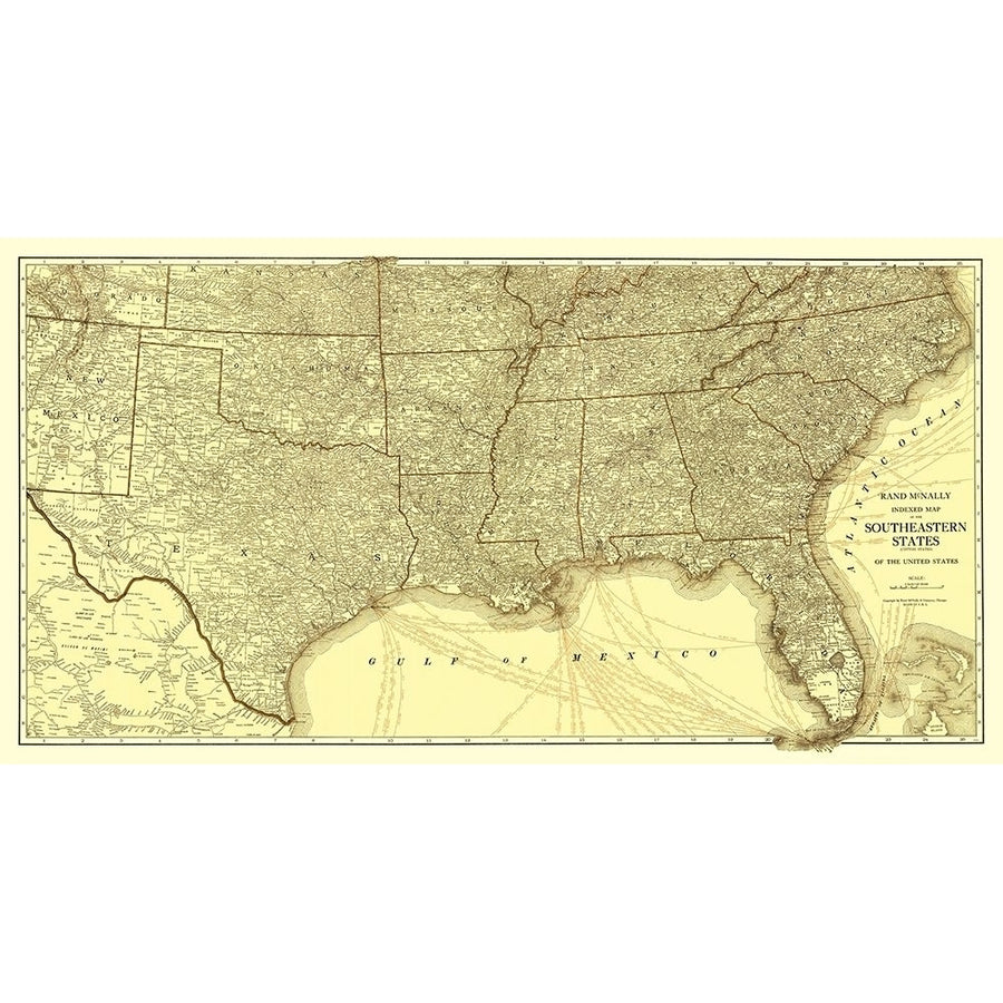 Southeastern States Roads - Rand McNally 1923 Poster Print by Rand McNally Rand McNally USTR0002 Image 1