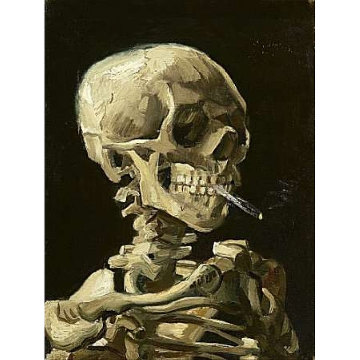 Skull with Burning Cigarette Poster Print by Vincent Van Gogh Image 1