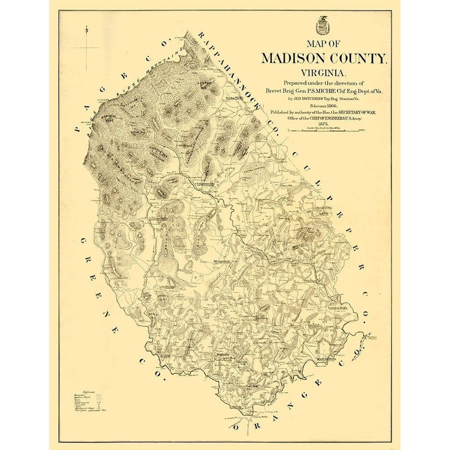 Madison County Virginia - Hotchkiss 1866 Poster Print by Hotchkiss Hotchkiss VAMA0004 Image 1