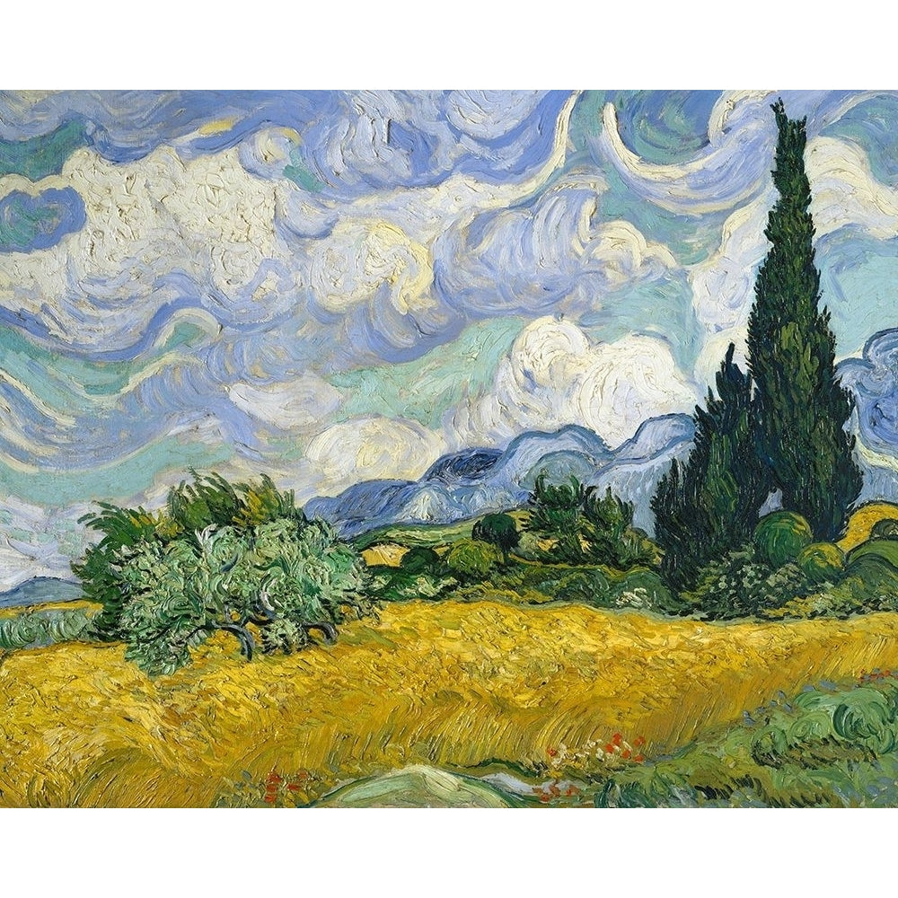 Wheat Field With Cypresses Poster Print by Vincent Van Gogh Image 2