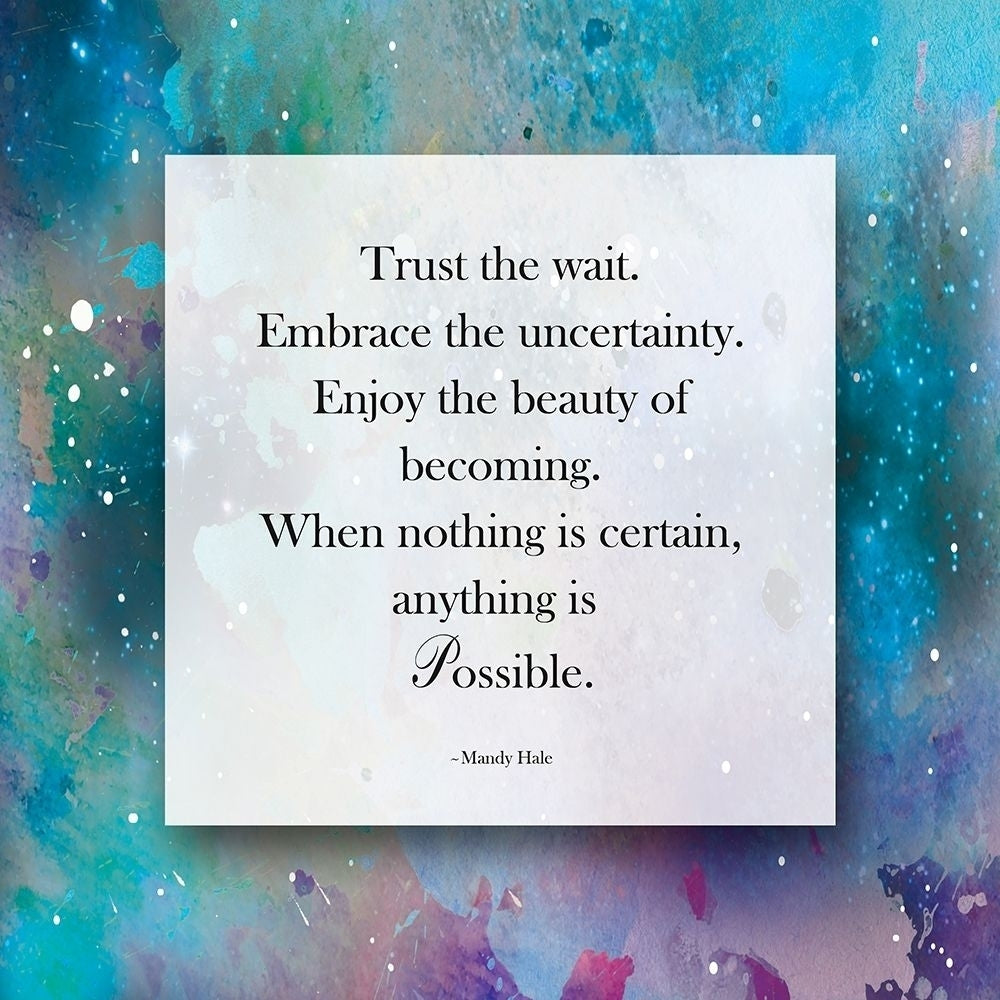 Trust The Wait Poster Print by Victoria Brown Image 1