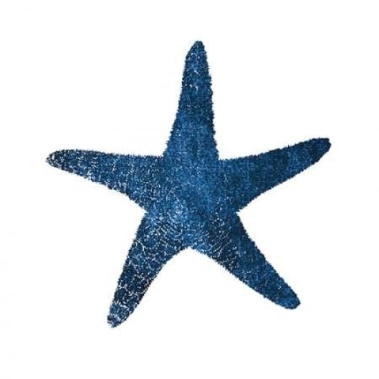 Navy Starfish Poster Print by Victoria Brown Image 1