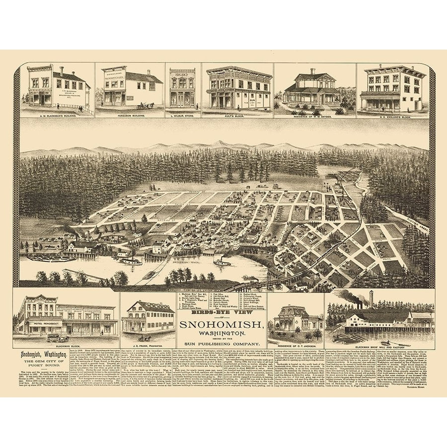 Snohomish Washington - Elliot 1890 Poster Print by Elliot Elliot WASN0003 Image 1