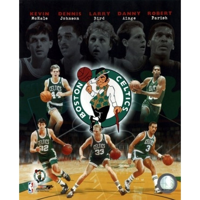Boston Celtics Big Five Legends Composite Sports Photo Image 1