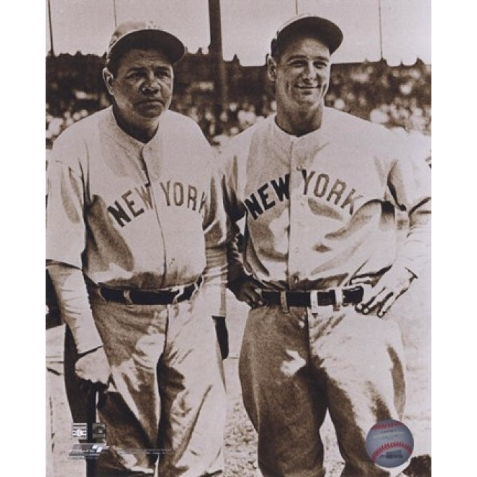 Babe Ruth and Lou Gehrig Sports Photo Image 1