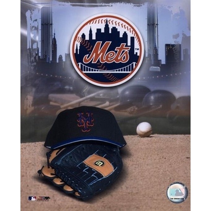 York Mets - 05 Logo Cap and Glove Sports Photo Image 1