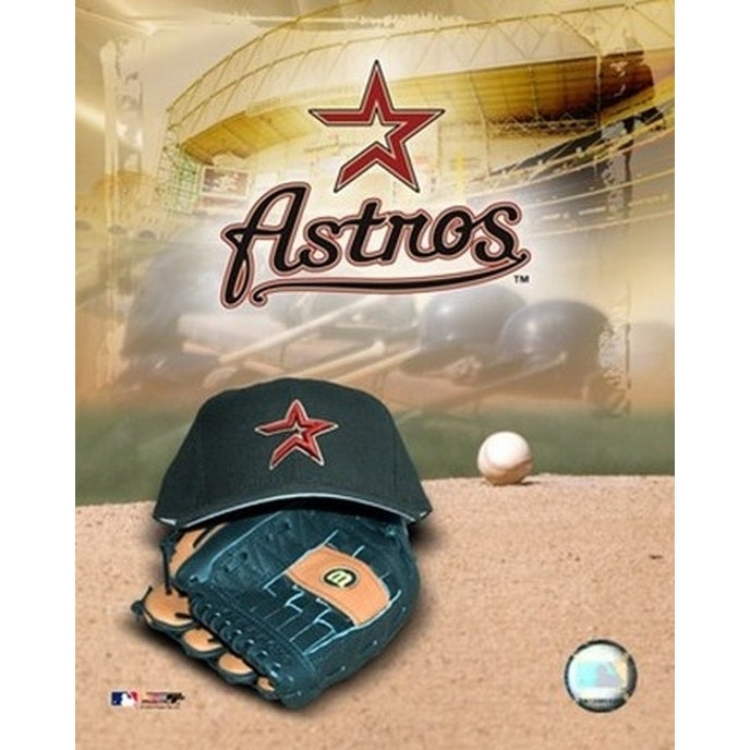 Houston Astros - 05 Logo Cap and Glove Sports Photo Image 1