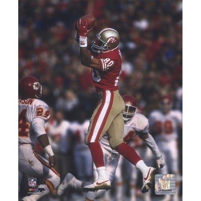 Jerry Rice - Leaping Catch Sports Photo Image 1