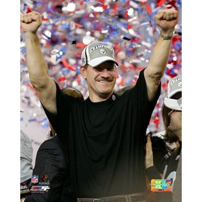 Super Bowl XL Bill Cowher 33 - Celebrates Sports Photo Image 1