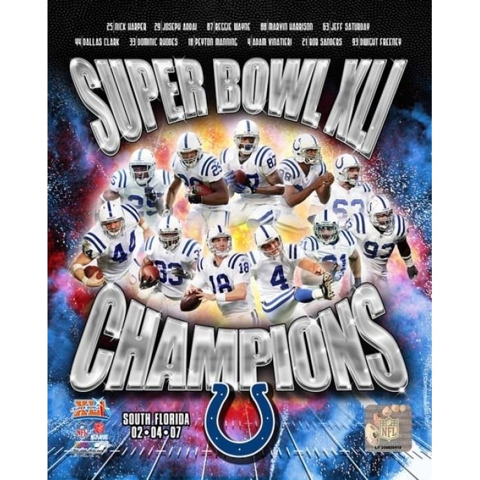 Colts 2006 Super Bowl XLI Champions Composite Photo Print Image 1