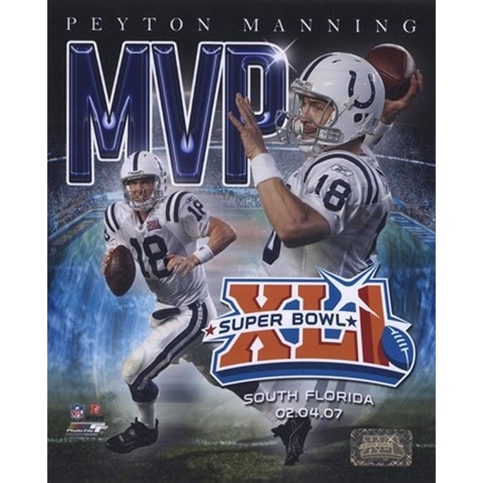 Peyton Manning - 06 SuperBowl XLI MVP Portrait Plus Sports Photo Image 1