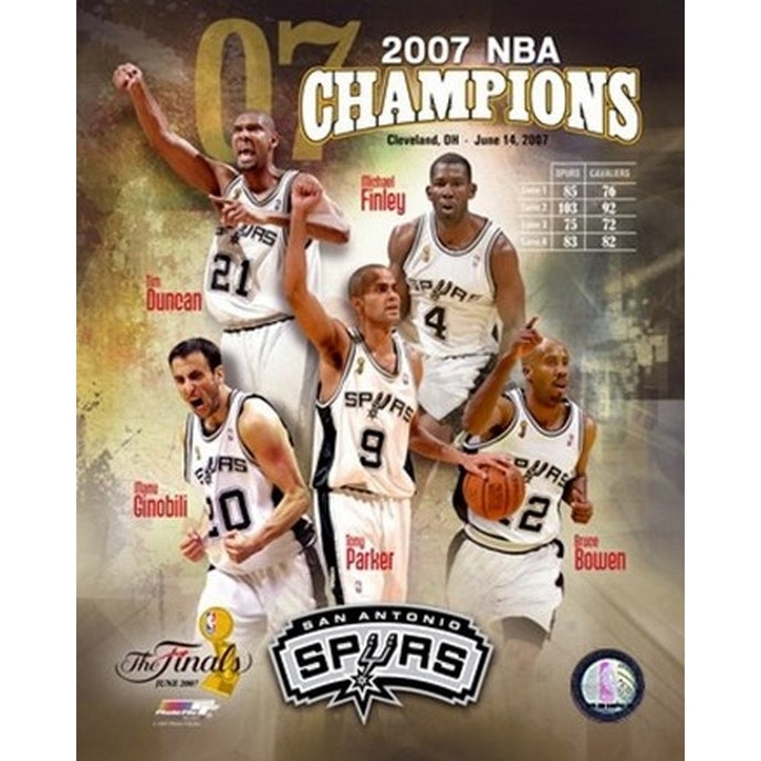 2007 Spurs NBA Champions Composite Sports Photo Image 1