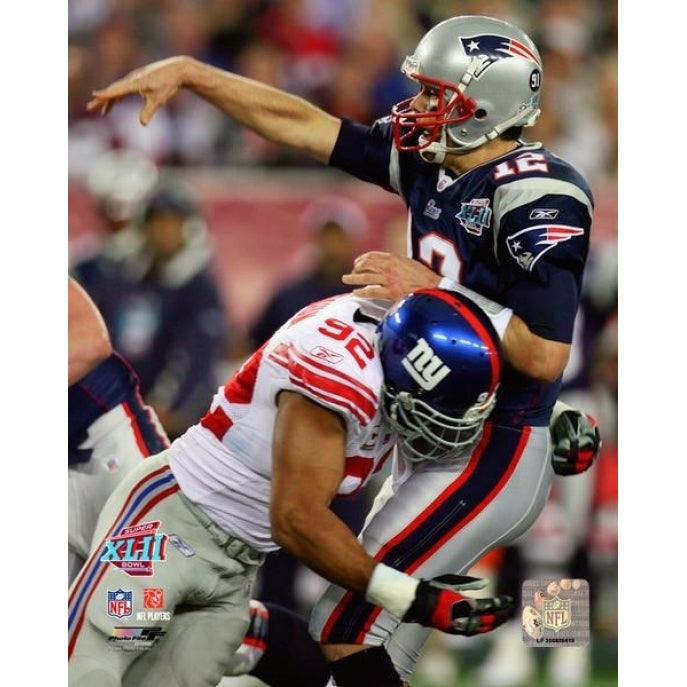 Michael Strahan 2007 Super Bowl XLII Action Photo Print Image 1