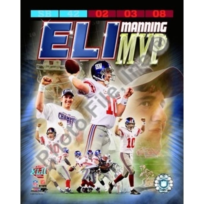 Eli Manning SuperBowl XLII MVP Portrait Plus Sports Photo Image 1