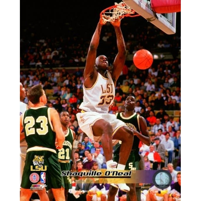 Shaquille ONeal LSU Tigers 1991 Action Photo Print Image 1