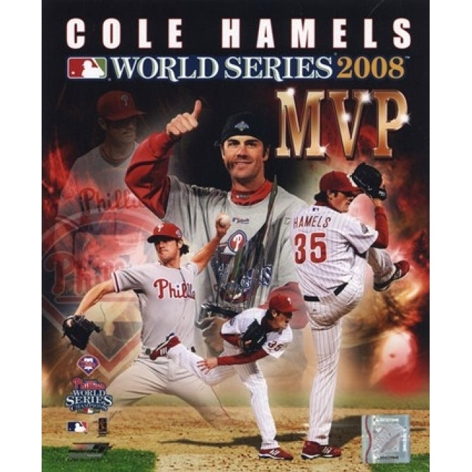 Cole Hamels 2008 World Series MVP Portrait Plus Sports Photo Image 1