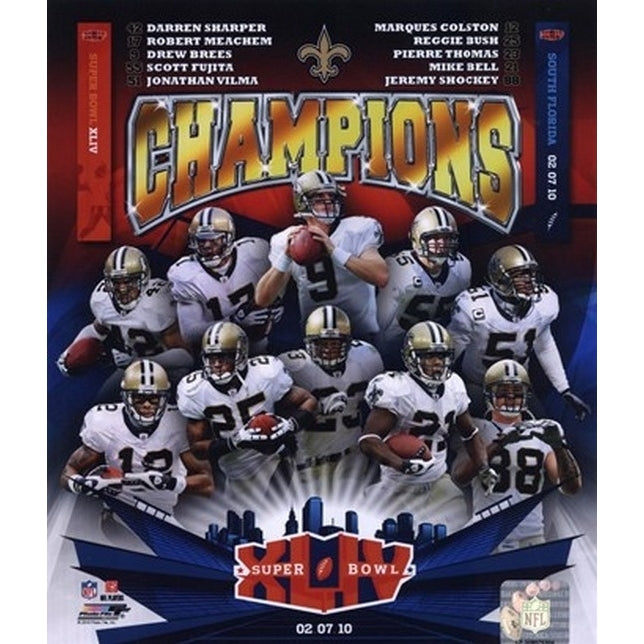 Orleans Saints Super Bowl XLIV Champions Composite Sports Photo Image 1