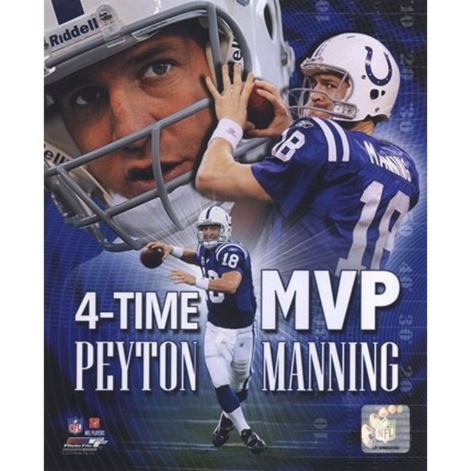 Peyton Manning 4 X MVP Portrait Plus Sports Photo Image 1