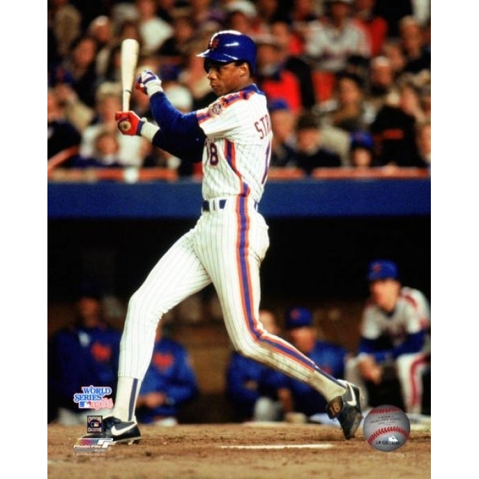 Darryl Strawberry 18 of the York Mets at bat during game 7 of the 1986 World Series against the Boston Red Sox at Shea Image 1