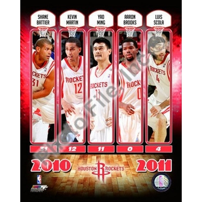 2010-11 Houston Rockets Team Composite Sports Photo Image 1