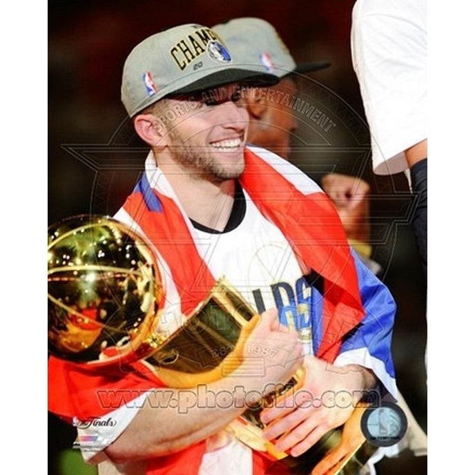 Jose Juan Barea with the NBA Championship Trophy Game 6 of the 2011 NBA Finals Sports Photo Image 1
