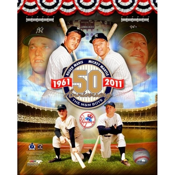 Roger Maris and Mickey Mantle 50th Annivesary Portrait Plus Photo Print Image 1